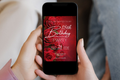 Einladung zur Geburtstagsfeier Rote Rose | Canva-Vorlage | Einladung zum Ausdrucken für Zuhause | Design #183