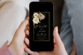 Black and White Flower Wedding Save the Date Invitation | Black and Gold Invitation | Canva Template | Print at Home Invitation | Design #131