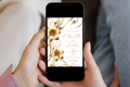 Gold Flower Wedding Save the Date Invitation | White & Gold Floral Invitation | Canva Template | Print at Home Invitation | Design #141