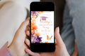 Purple and Orange Flower Graduation Party Invitation | Canva Template | Print at Home Invitation | Design #104